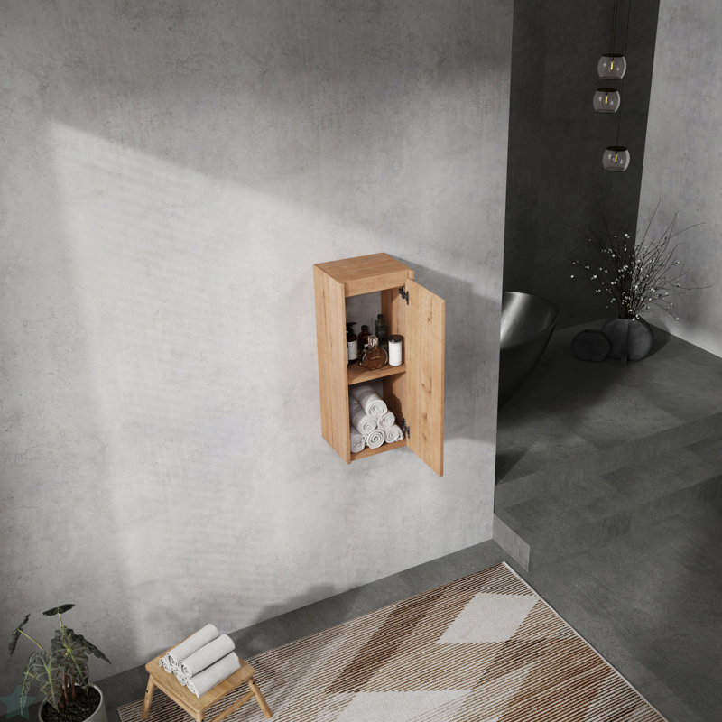 12" Bathroom Side Cabinet,Soft Close Doors,Float Mounting Design,(KD-Packing)