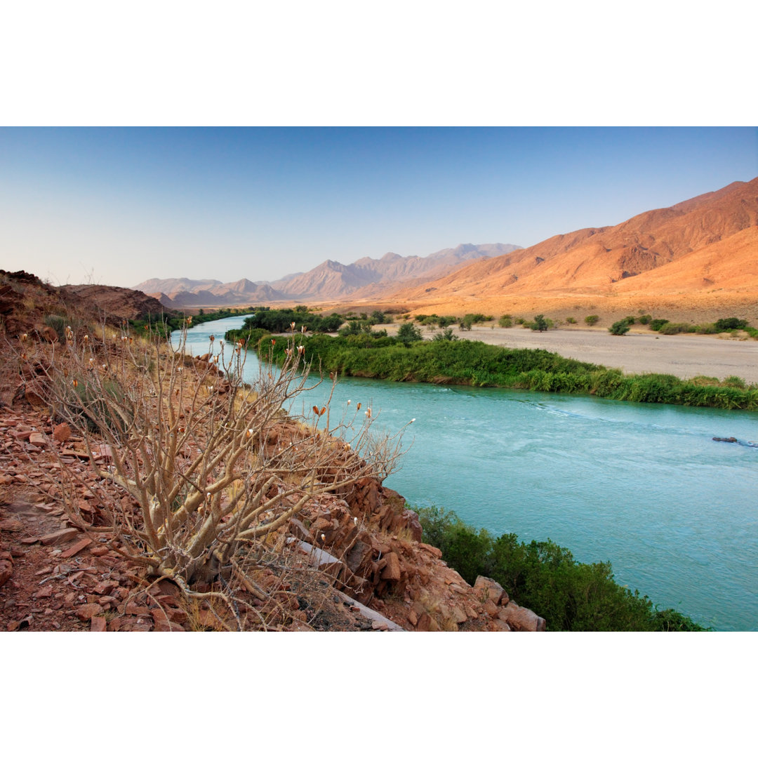 Kunene River At The Namibia Angola Border - Wrapped Canvas Print