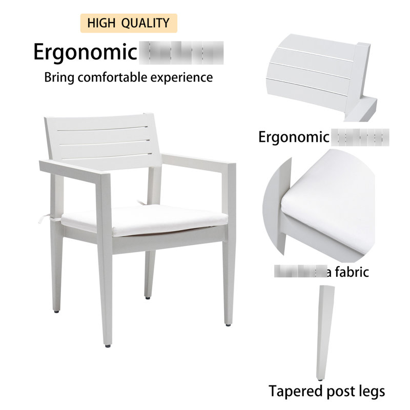 Chaises d'extérieur grisâtres en aluminium avec coussins