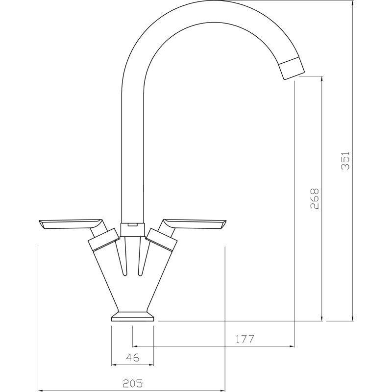 Abode Volo Dual Lever Mixertap, Chrome