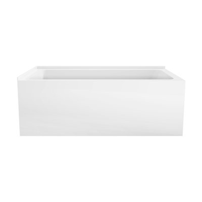 Kingston Brass Aqua Eden 60-Inch Acrylic Rectangular 2-Wall Corner Alcove Tub, Hand Drain