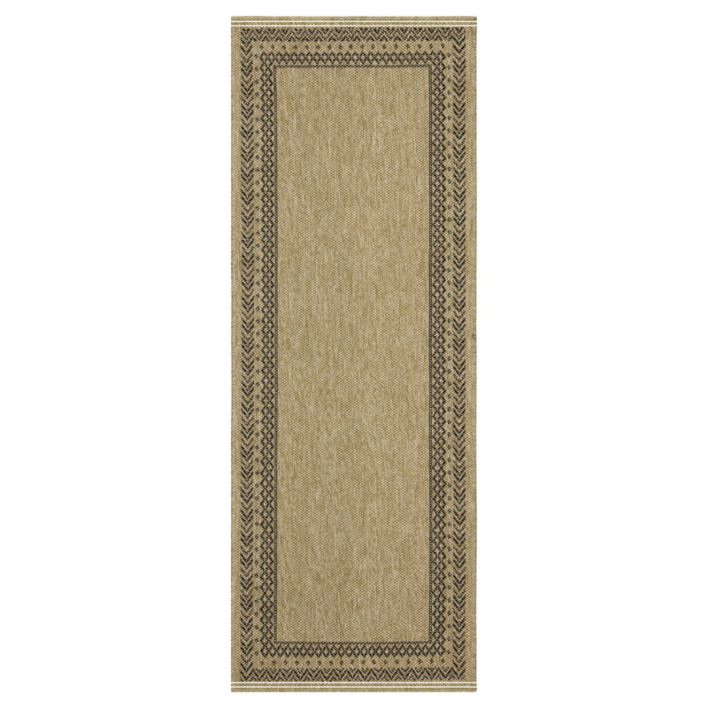 Tapis intérieur / extérieur en jute / noir, Rectangle 7 pi 10 po x 10 pi 3 po