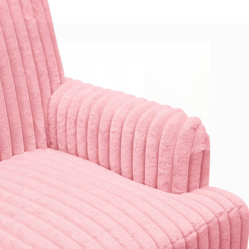 Fauteuil rembourré confortable de style moderne avec velours côtelé large de 2 pouces Wale, pieds en bois massif de 9 pouces