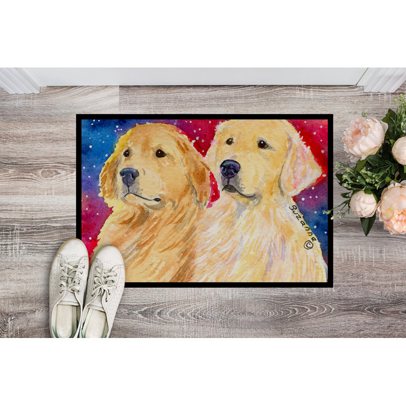 Tapis d'entrée antidérapant Stonehouse Golden Retriever, Rectangle 1 pi 6 po x 2 pi 3 po