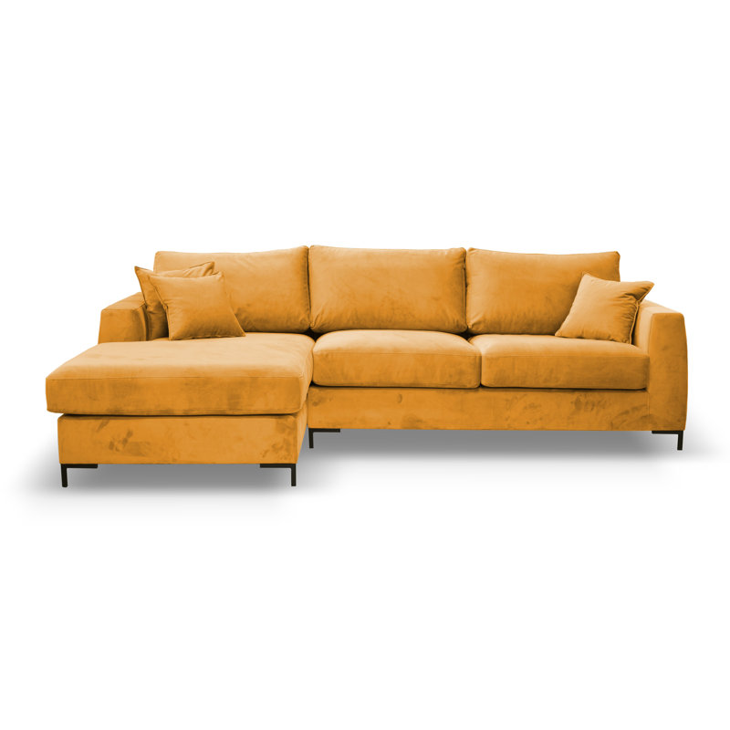 Inwood 4 Seater Corner Sofa , Left Hand Facing, Orange 100 % polyester