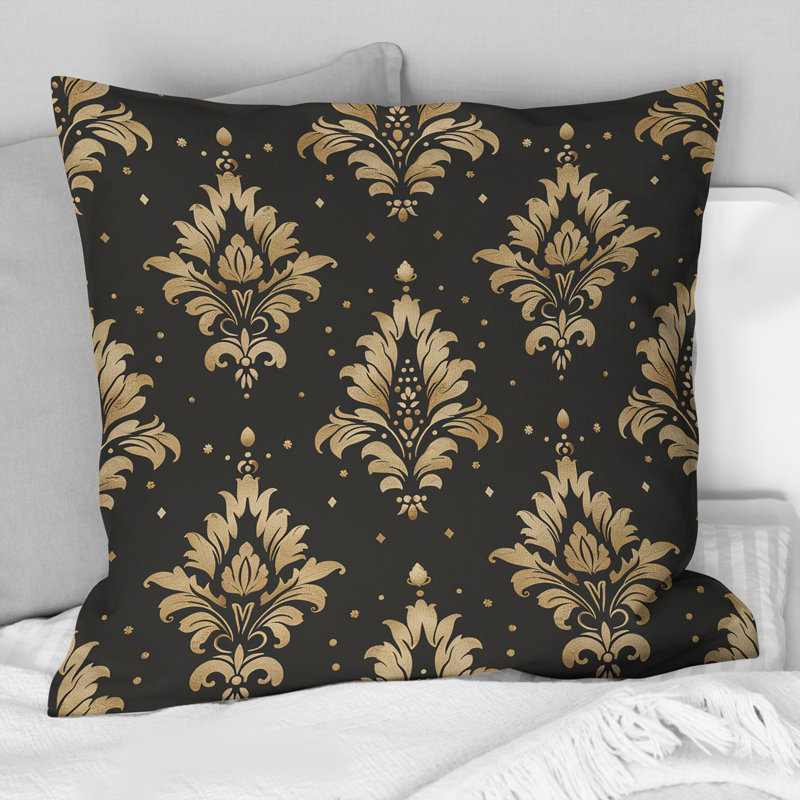 Glam Damask Motif I - Coussin Glam, H 18 po x l 18 po