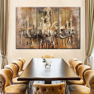 " Sophisticated Crystal Chandelier Multi Piece Canvas Print " 3 - Pieces