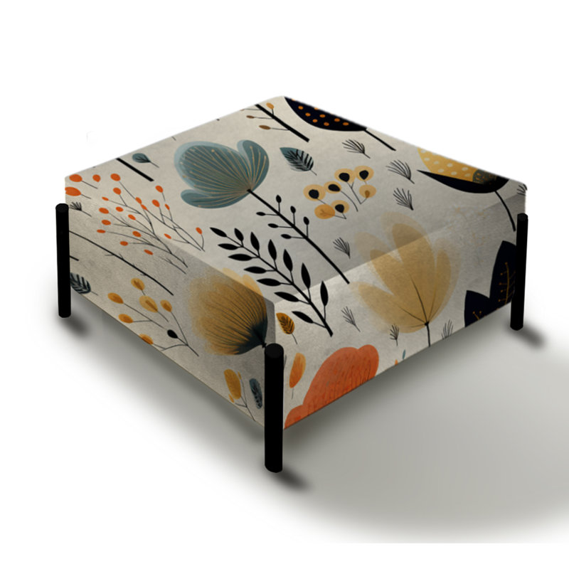 Nordic Simplicity Floral Charm - grand repose-pieds carré floral