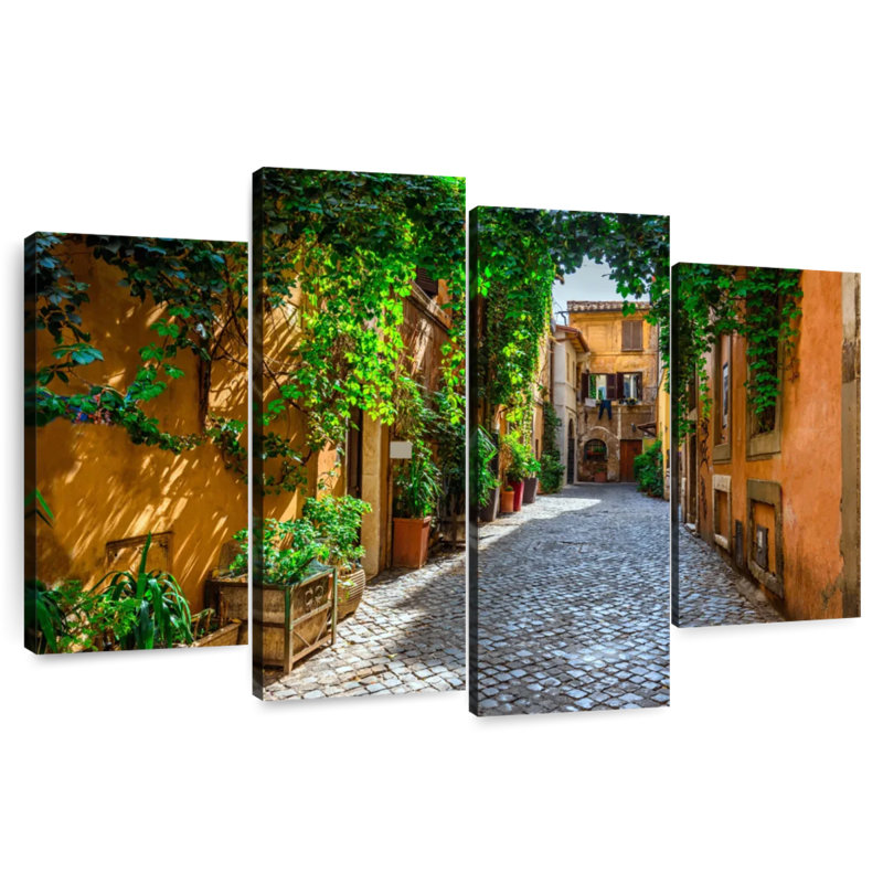 Sireci Vibrant Trastevere Street, 27" H x 43" W