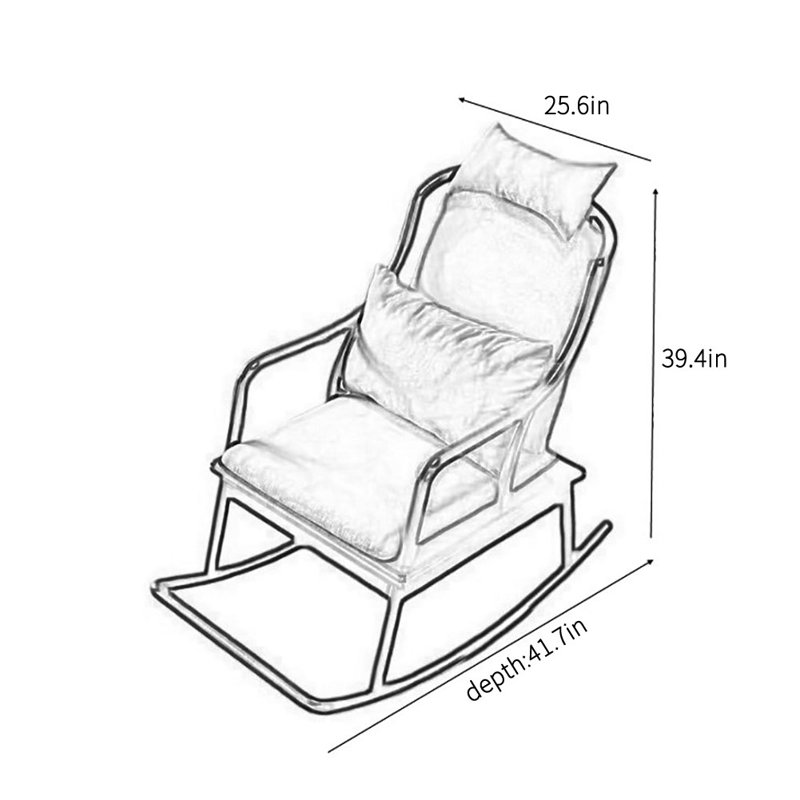 Chaise berçante élégante en bois massif