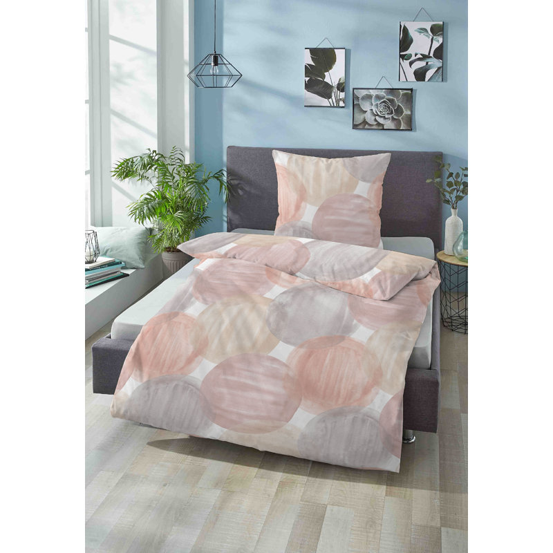Sateen 80 TC 2 Piece Duvet Cover Set, Pink, 135 x 200 cm + 80 x 80 cm