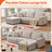 L-Shaped Sectional Sofa with Reversible Chaise, Linen Fabric Upholstered Couch with Removable Cushions & Pillows, Modern Living Room Furniture-75724161