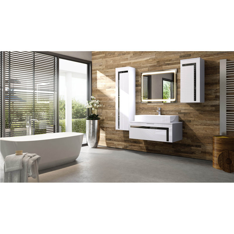 Kerner 960mm Wall Mounted Vanity Unit, Black