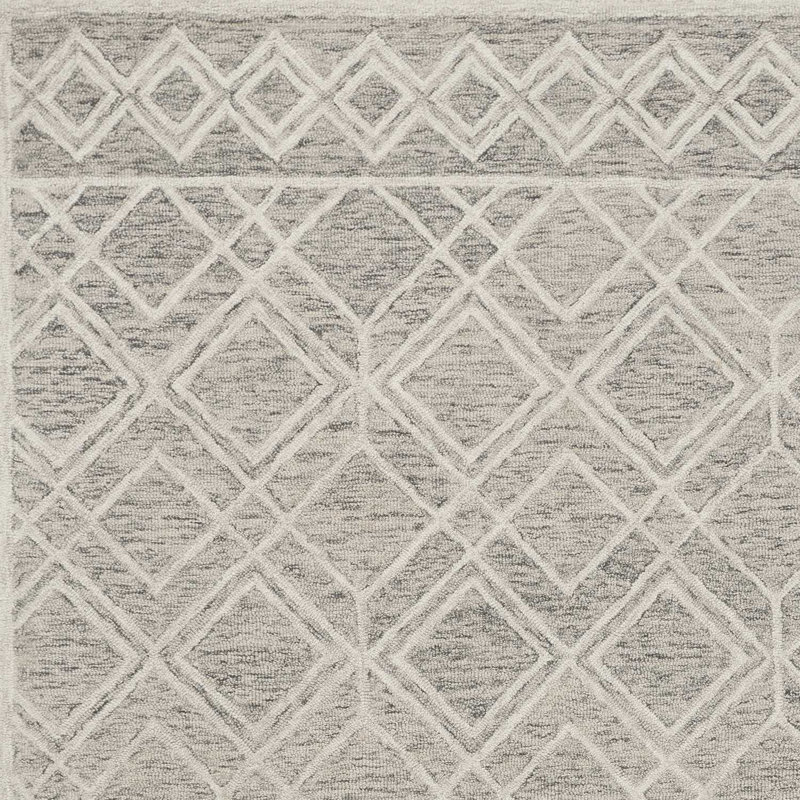 Tapis géométrique touffeté à la main en laine Sand, Rectangle 3 pi 3 po x 5 pi 3 po