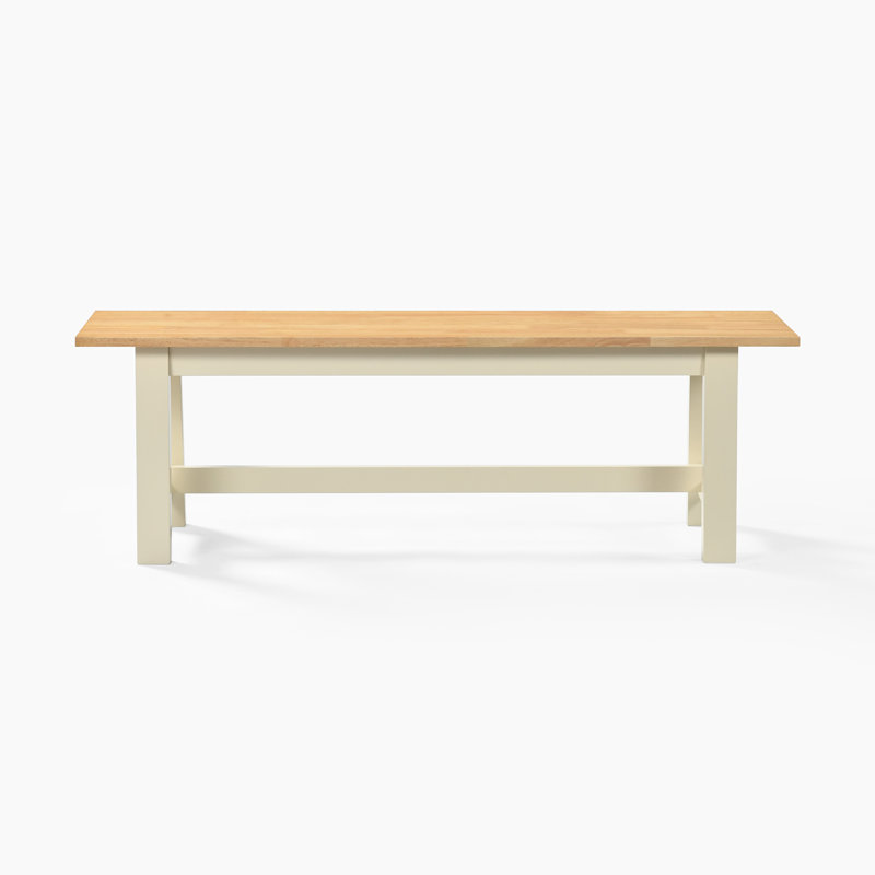 Banc en bois Blakeley, Chêne / crème
