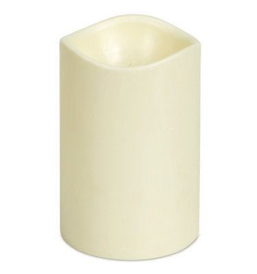 Bougie colonne de Noël ivoire sans flamme DEL scintillante à la vanille