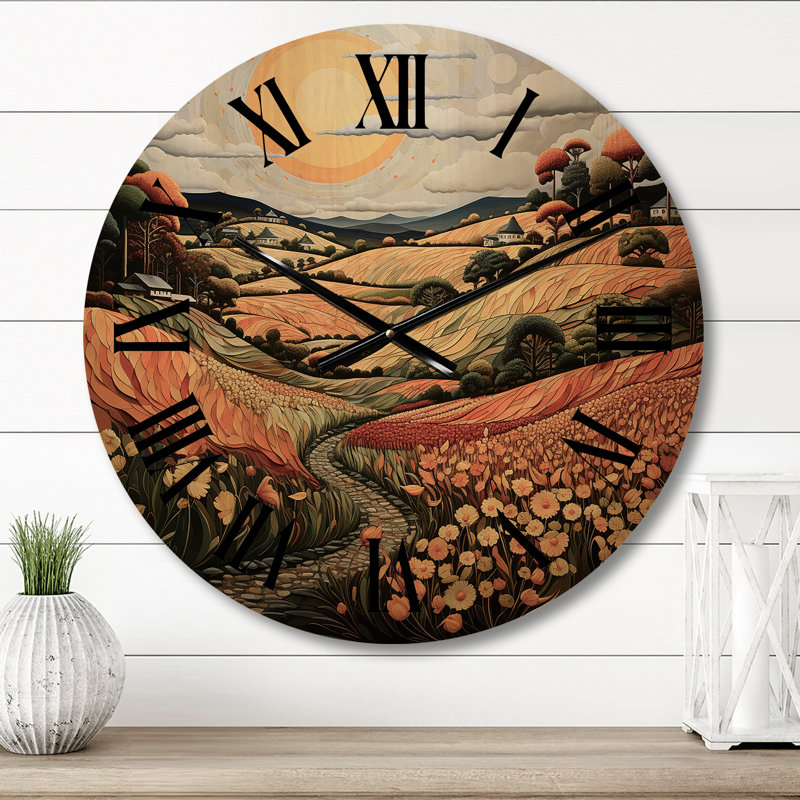 Horloge murale Farm Harvest Symphony Pointillism II - Farm, Petit