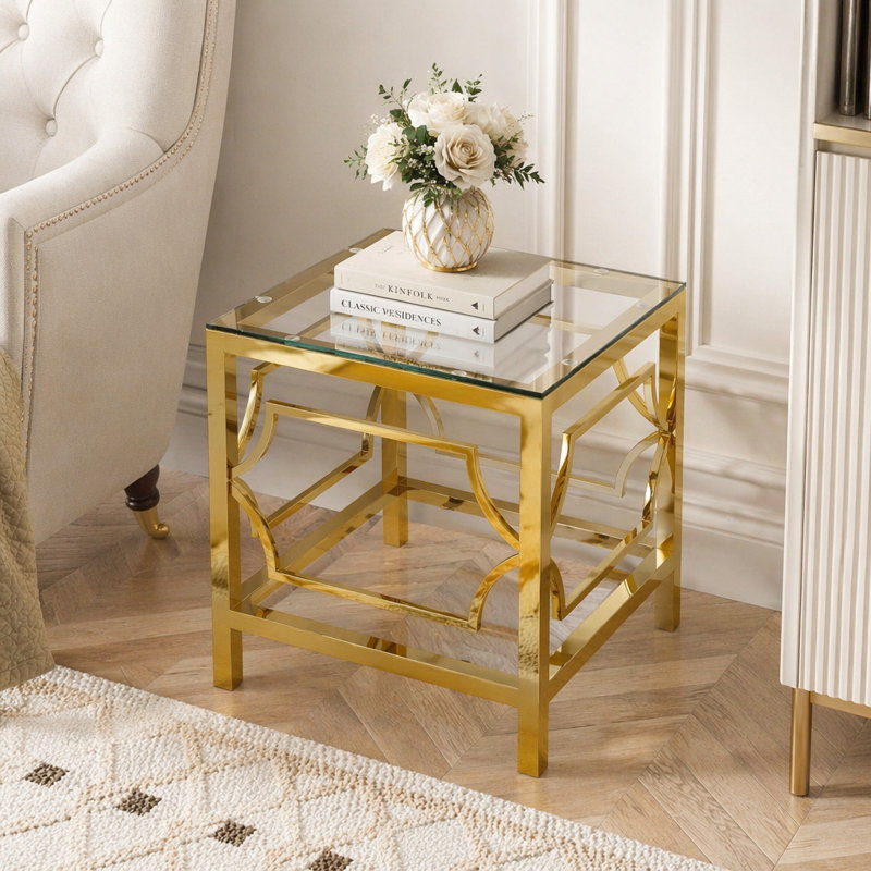 Table d'appoint 19,7 po Modern Gold, Transparent