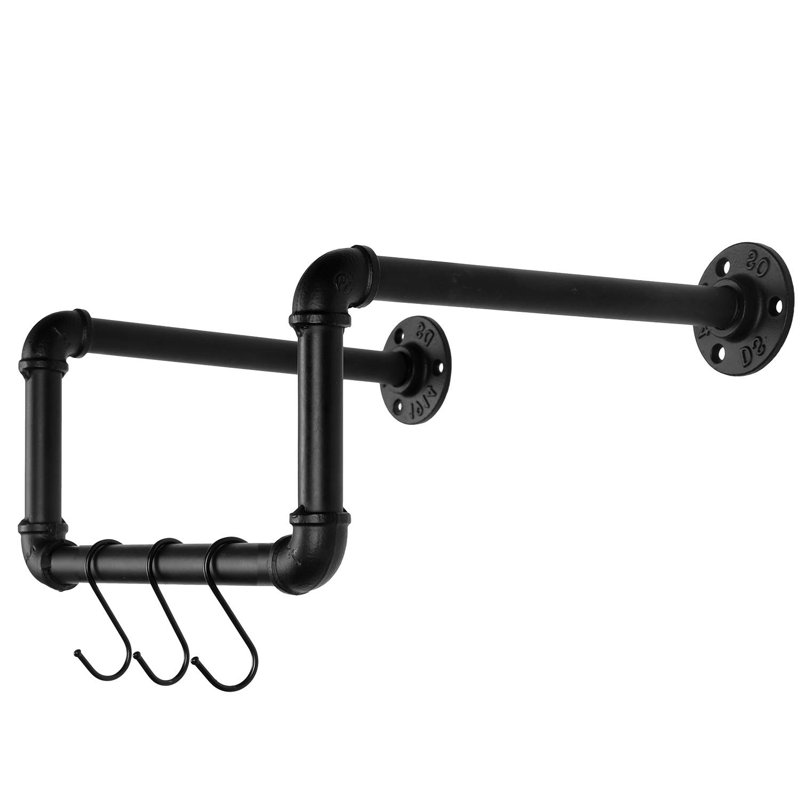 Wall Mounted Hanging Rack with Hooks