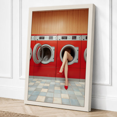 Emerging from Red Surrealism 1 Piece Wrapped Canvas Wall Art