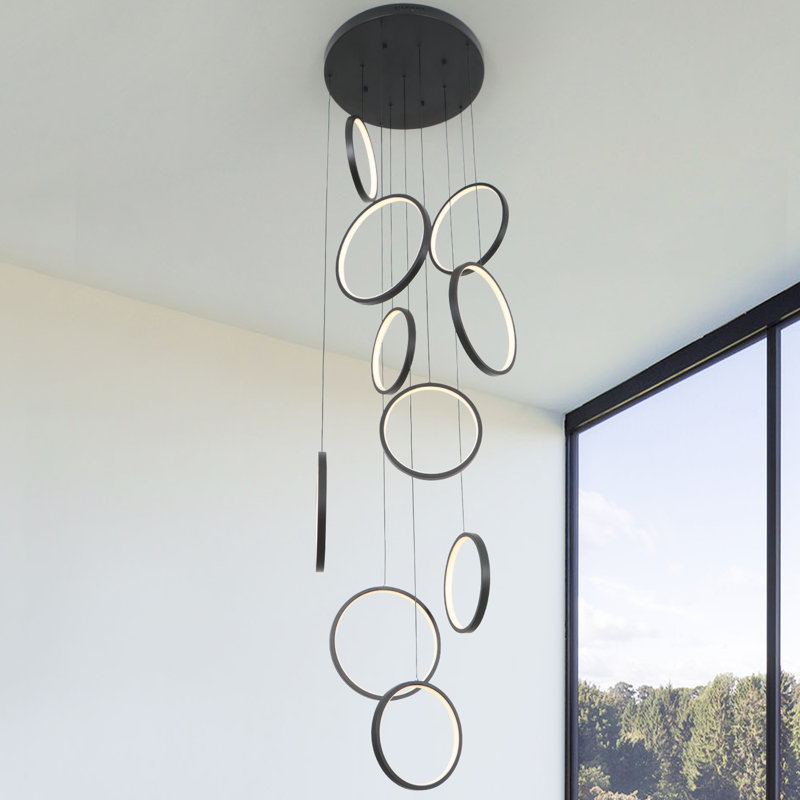 Luminaire suspendu à DEL Fredel, H 130 po x l 19,7 po x P 19,7 po, 10 Lights