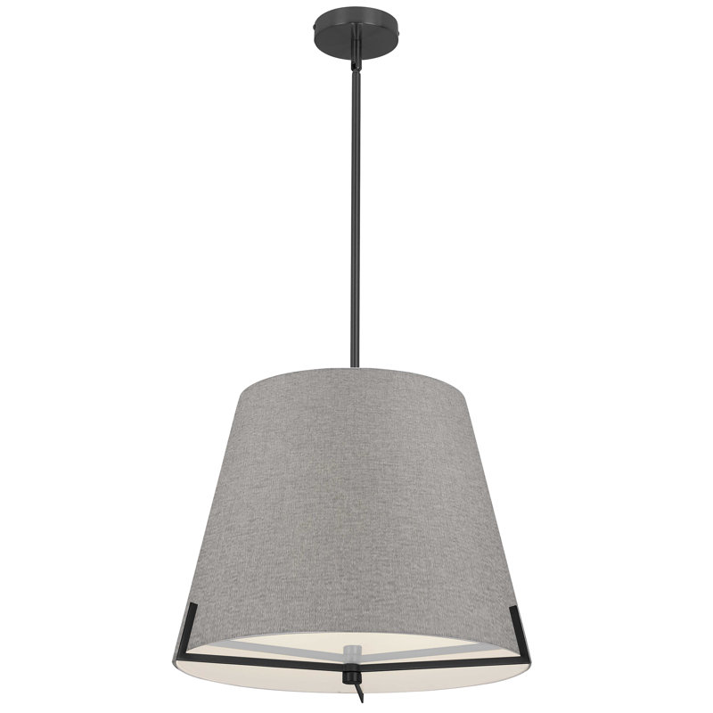 Luminaire suspendu 4 lumières Krisna, H 14,5 po x l 19,25 po x P 19,25 po, gris, Noir mat