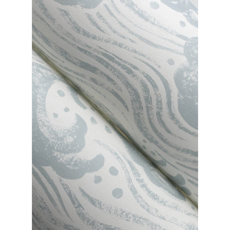 Swell Wave Wallpaper, Light Blue 