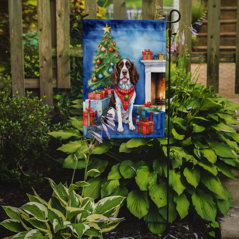 Drapeau de Noël renne de jardin, Épagneul Springer anglais