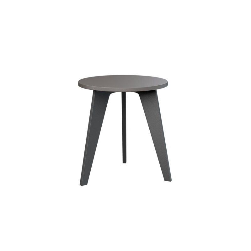 Berlin Gardens Nordic Round End Table, Graphite, Matte Black