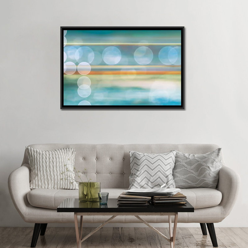« bokehscape », reproduction d’impression sur toile tendue, H 32 po x l 48 po x P 1,5 po, Toile avec cadre noir, Pas de tapis