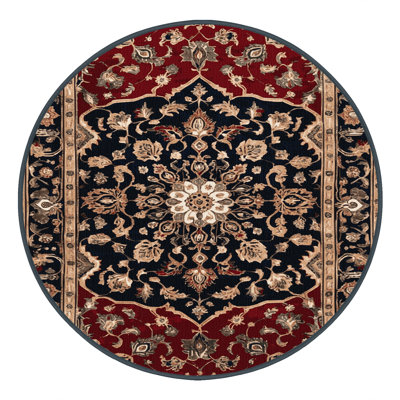 Tapis persan noir lavable à la machine