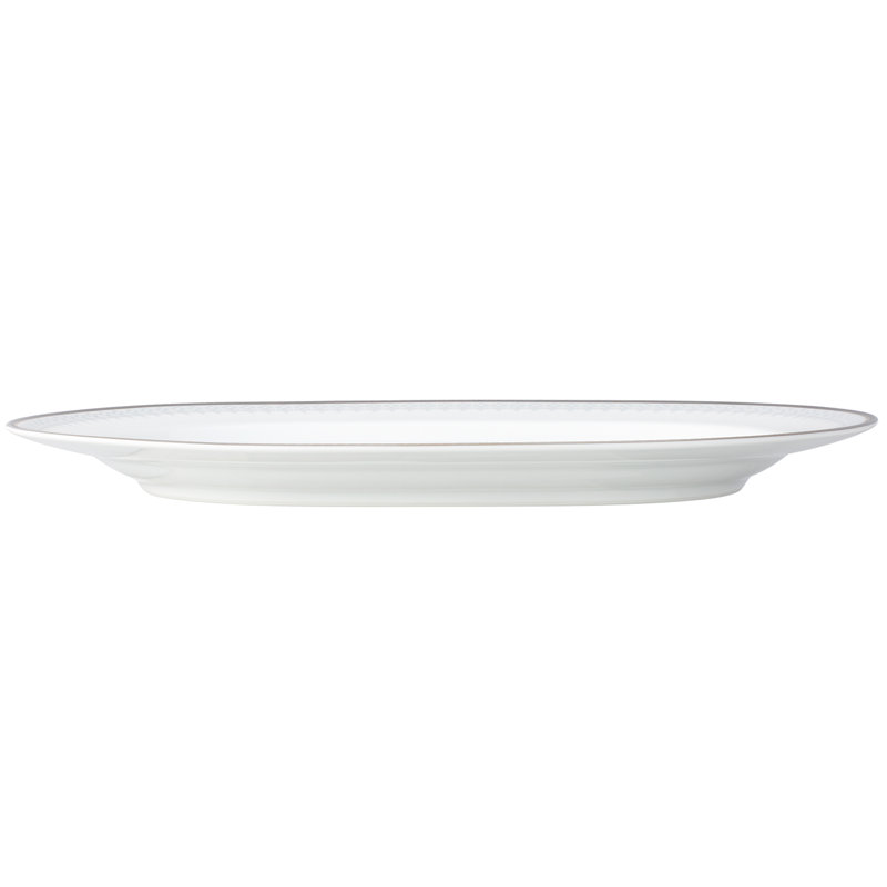 Noritake Silver Colonnade Oval Platter, 10.75" W x 14" L x 1" H