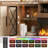 59" 3-Sided Electric Fireplace TV Stand for TVs up to 70", Glass Fireplace Entertainment Center with 24" LED Fireplace, Media Console w/Storage Cabinet & Glass Doors (Walnut)-637934607