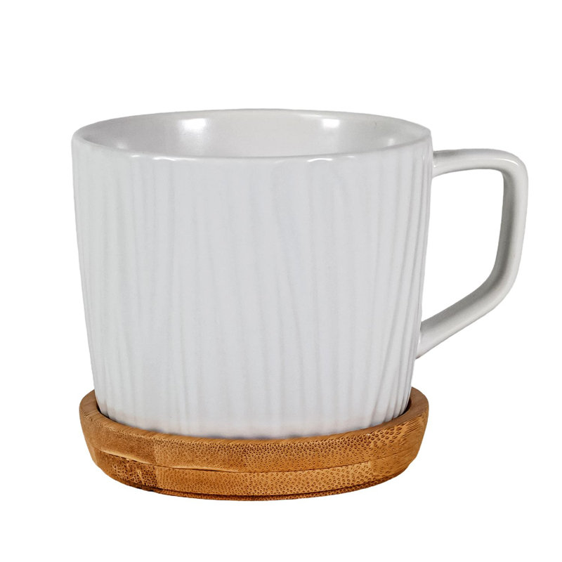 Atac Ceramic Teacup and Saucer, White