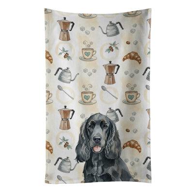 Black Cocker Spaniel Coffee Bar Kitchen Towel
