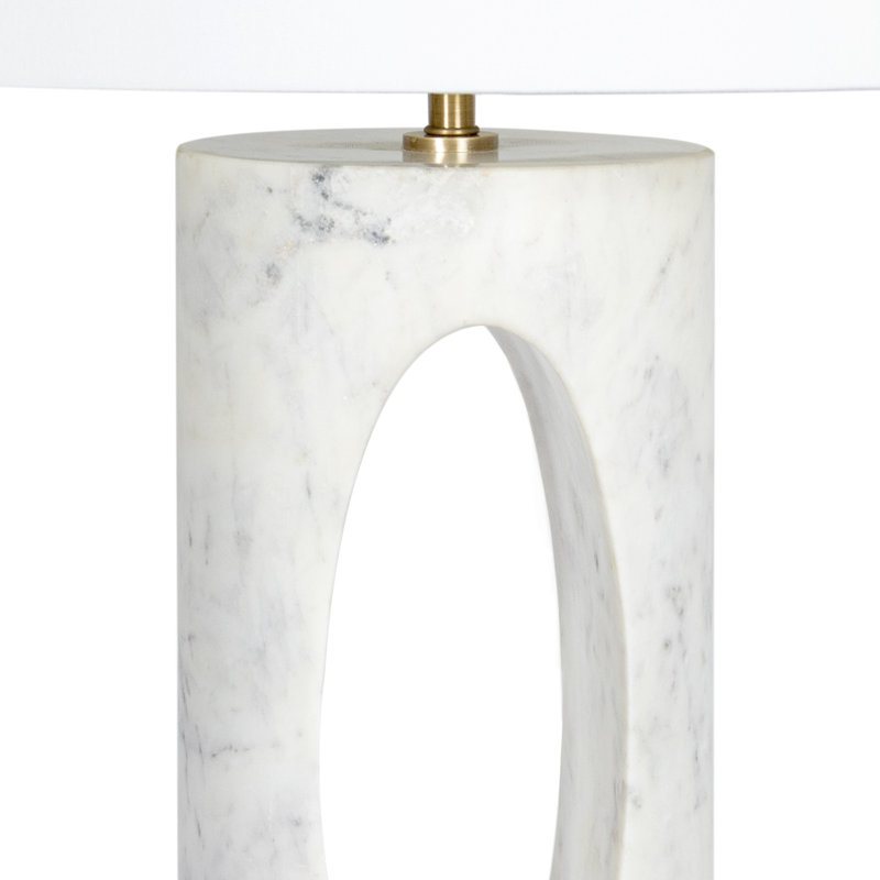 Portia Marble Table Lamp, White
