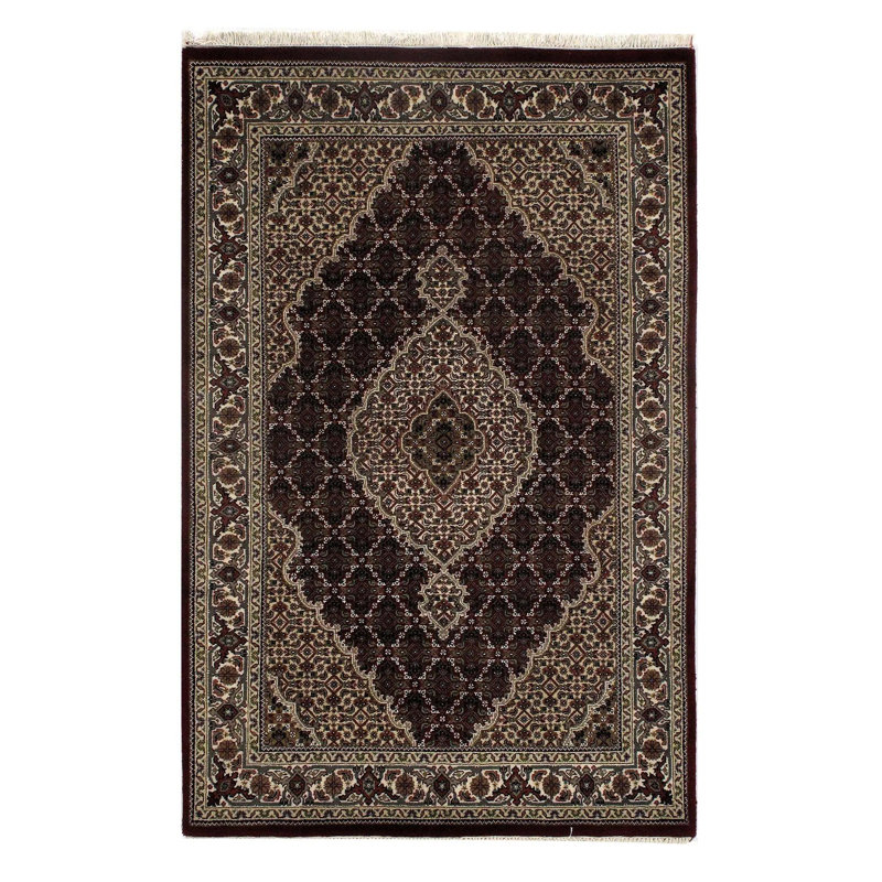 Canvello Traditional Fine Tabriz Hand-Knotted Rug - 4'1" X 6'2"
