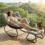 Chaise berçante d'extérieur Modern Rattan-308761325