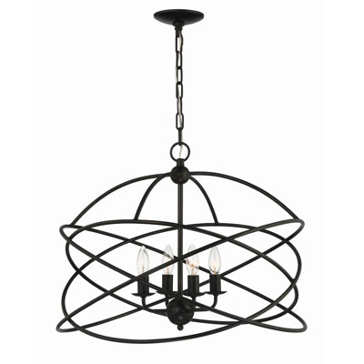 4 - Light Dimmable Geometric Chandelier
