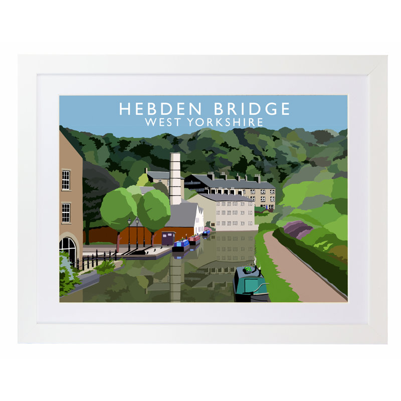 Hebden Bridge by Richard O'Neil - Print, 44 cm H x 54 cm W x 2.2 cm D, White Wood Frame