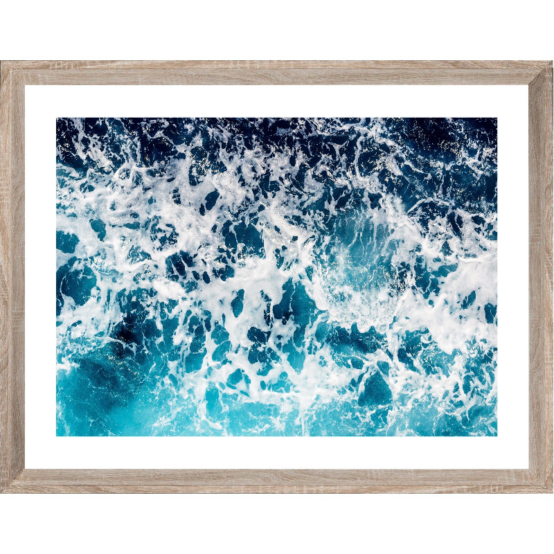 Aqua 1 - Single Picture Frame Print, 215.392 cm H x 164.592 cm W, Bevelled Wood Effect