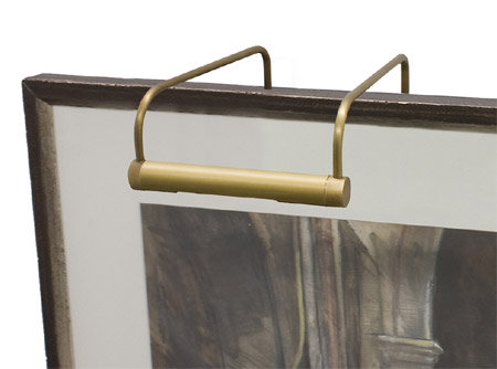 Frame Mounted Picture Light, Weathered Brass, 7.5" H x 21" W x 8" D