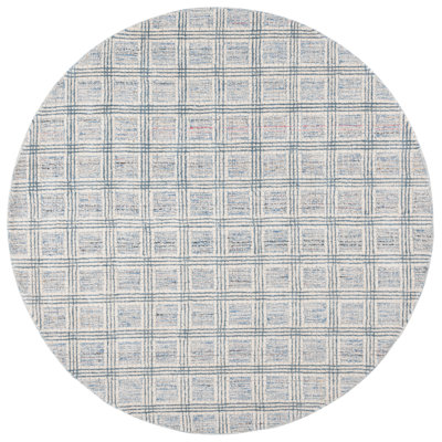 Ebony Hand Tufted Wool Pile Plaid Rug
