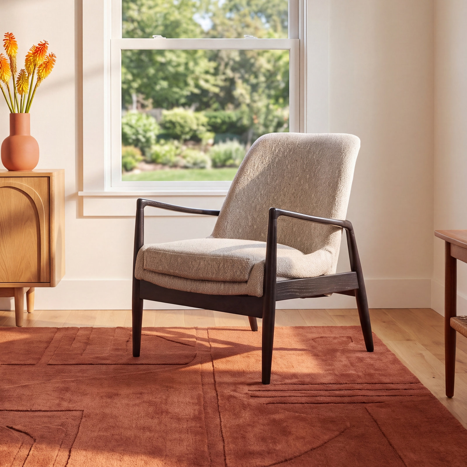 Isabel Lounge Chair, Smoke Wool