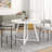 3-Piece Round Dining Set, Trestle Dining Table with 2 Boucle Chairs-1859901558