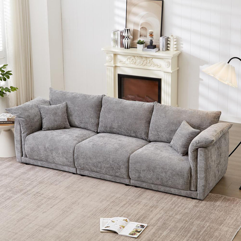 3-seater sofa with 2 pillows, Gray Linen