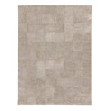 Distressed Suede Leather Geometric Area Rug