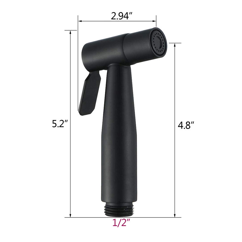 Siège de bidet allongé à la main, Noir mat