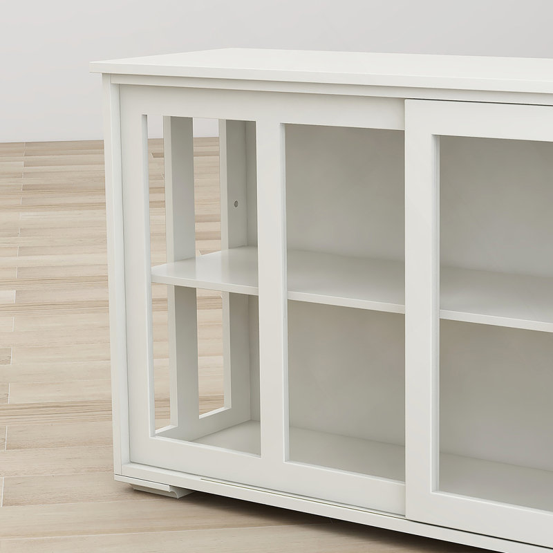 Odalis Sideboard,Buffet table,Dining cabinet,Office credenza with Glass Door, White