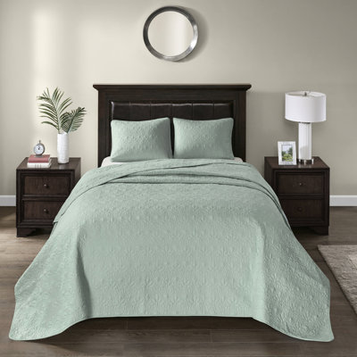 Courtepointe pour lit simple / simple TG - Coton prélavé pour vous détendre Magnifique literie matelassée confortable, réversible, confortable, 2 taies décoratives incluses